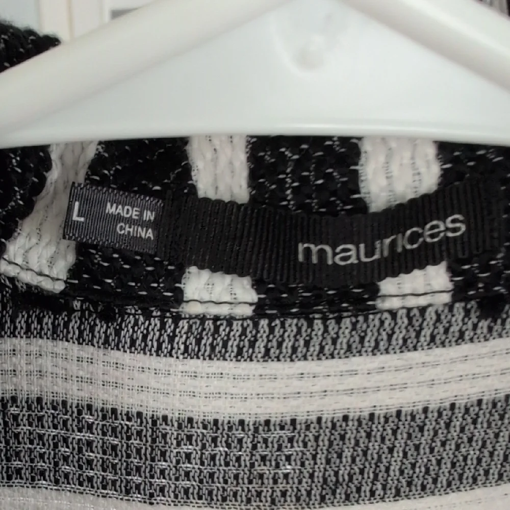 Maurices Black and White Striped Knit Jacket - Picture 3 of 9